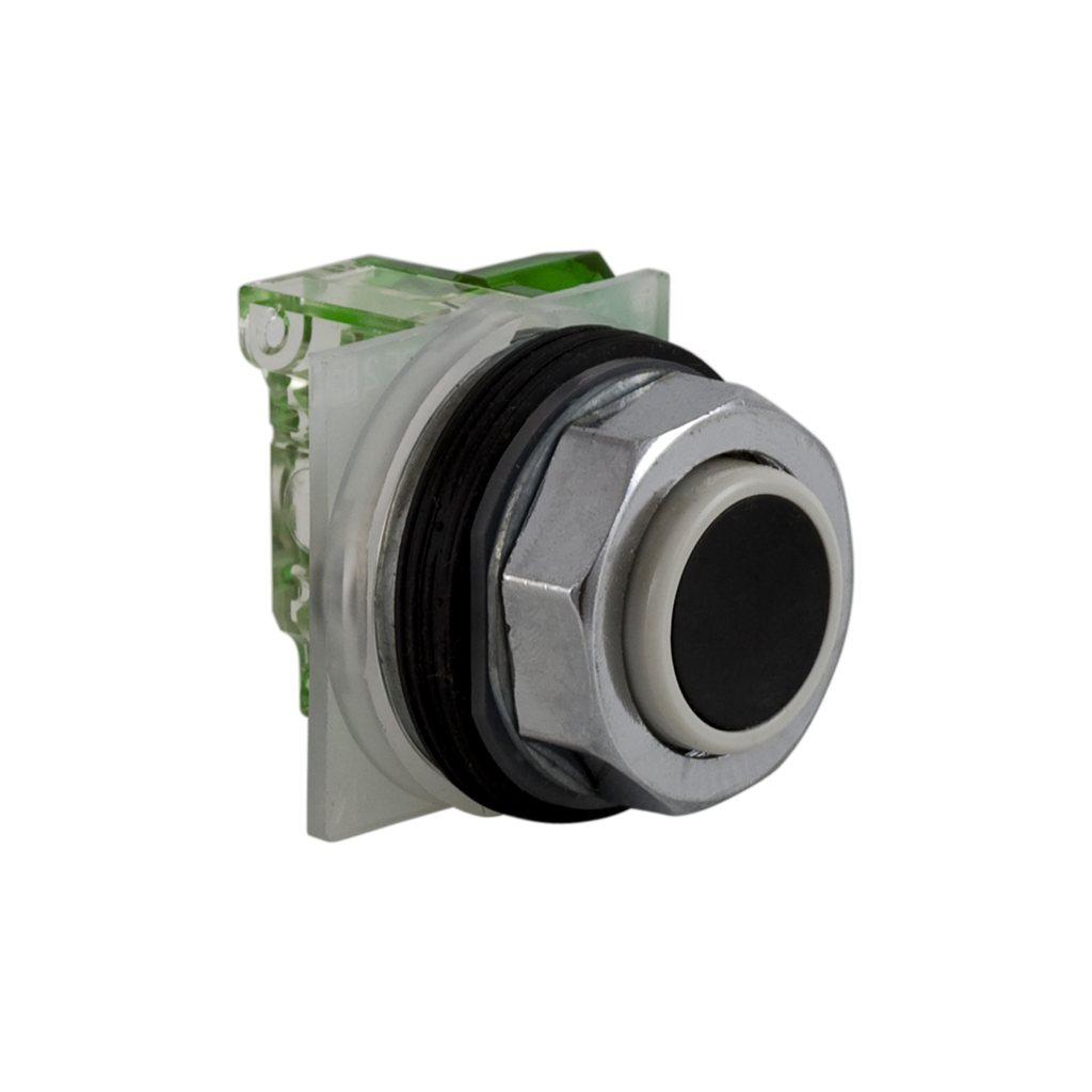 9001KR3BH5 – Push-button, Harmony 9001K, metal, projecting, black, 30mm, spring return, 1 NO
