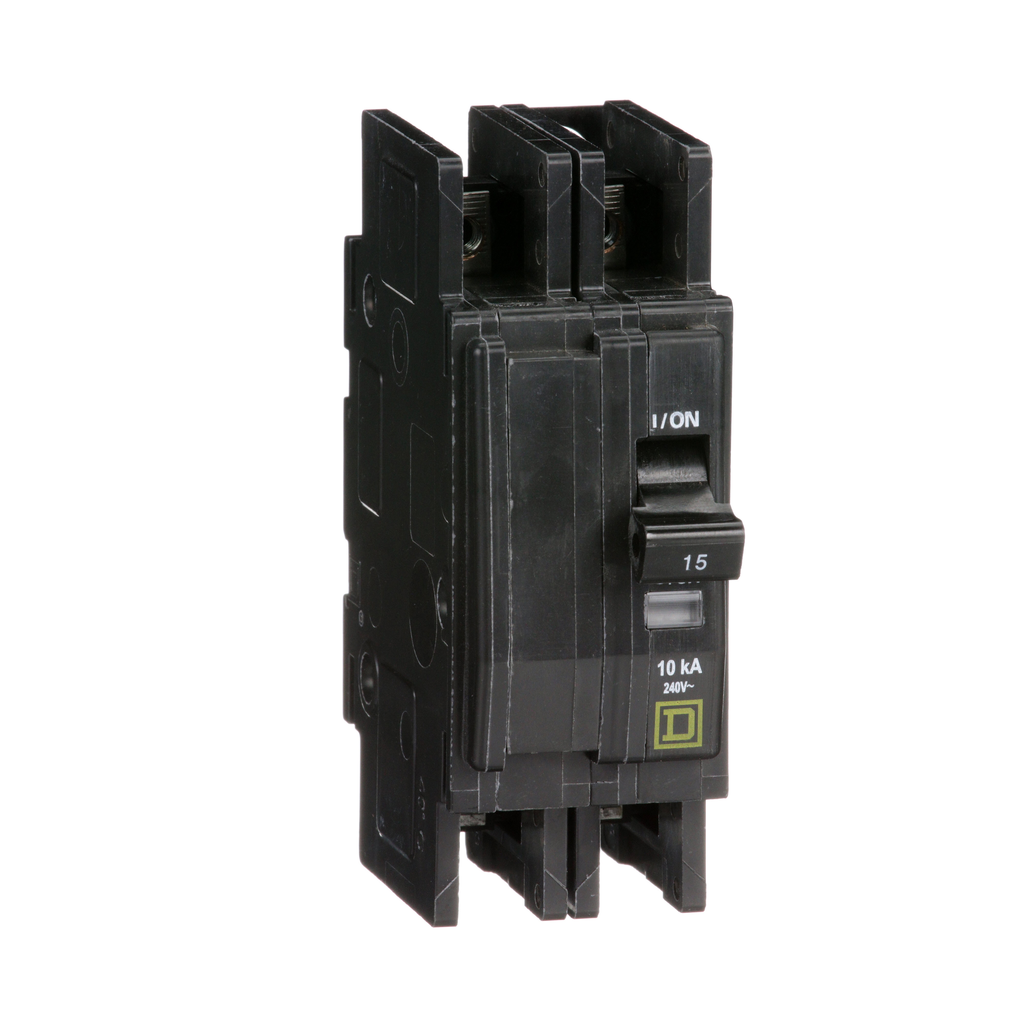 QOU215H5283 – Mini circuit breaker, QOU, 15A, 2 pole, 240VAC, 10kA, ring terminal