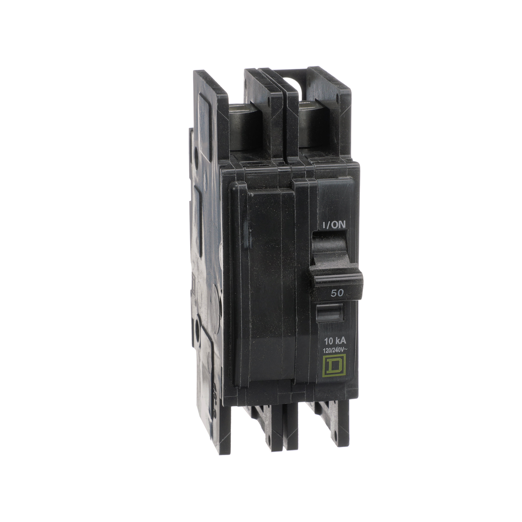 QOUR250 – Mini circuit breaker, QOU, 50A, 2 pole, 120/240 VAC, 10kA, field reversible lugs