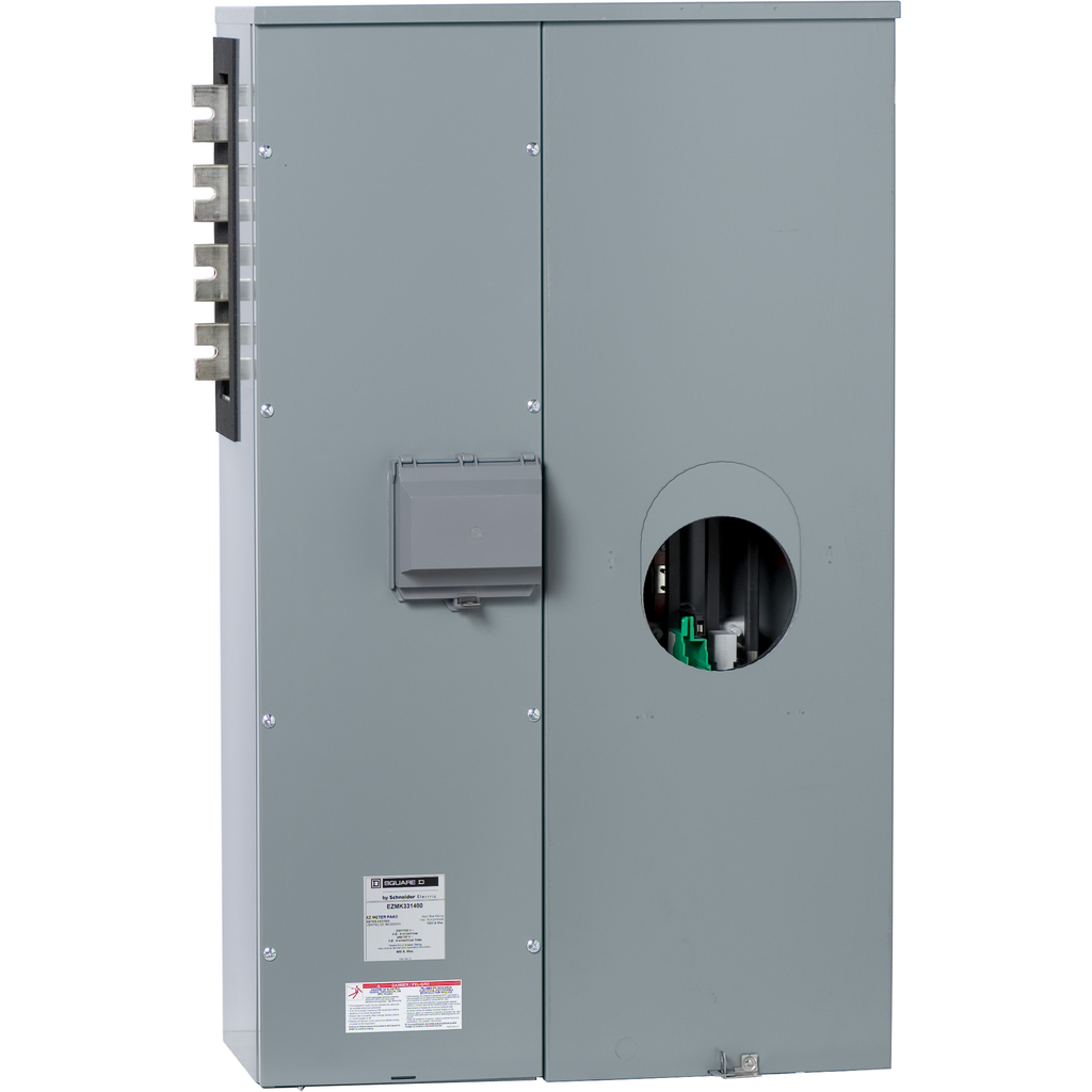 EZMK331400 – Branch unit, EZ Meter-Pak, 400A, 1 x 7 jaw socket, 208Y/120VAC, manual bypass, ringless, 1200A Cu busbar