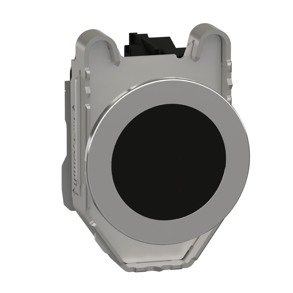 XB4FA21 – Push button flush mounted, Harmony XB4, metal, black, 30mm, spring return, unmarked, 1NO