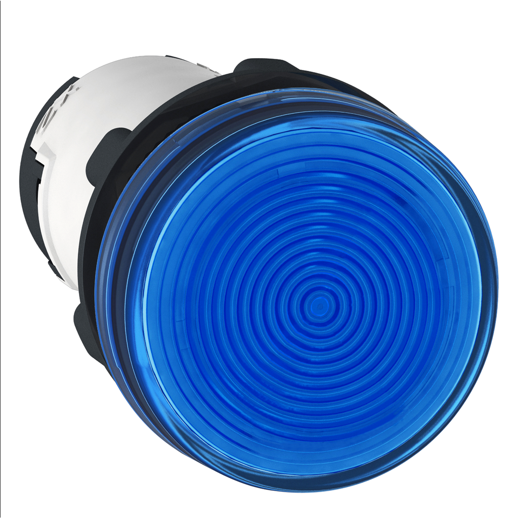 XB7EV06BP – Monolithic pilot light, Harmony XB7, plastic, blue, 22mm, integral LED, 24V AC DC