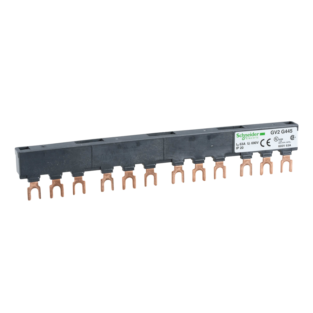 GV2G445 – Linergy FT, Comb busbar, 63A, 4 tap-offs, 45mm pitch