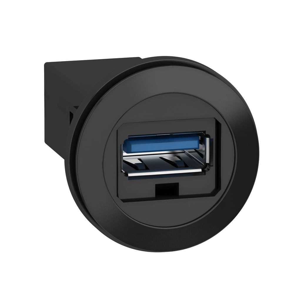 XB5PUSB3 – Panel mounted USB port, Harmony XB5, 3.0 port, plastic, 22mm, for USB interface jack type A