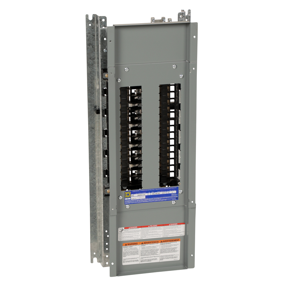 NQ430L1C14 – Panelboard interior, NQ, main lugs, 100A, Cu bus, 30 pole spaces, 3 phase, 4 wire, 240VAC, 48VDC, 14in W