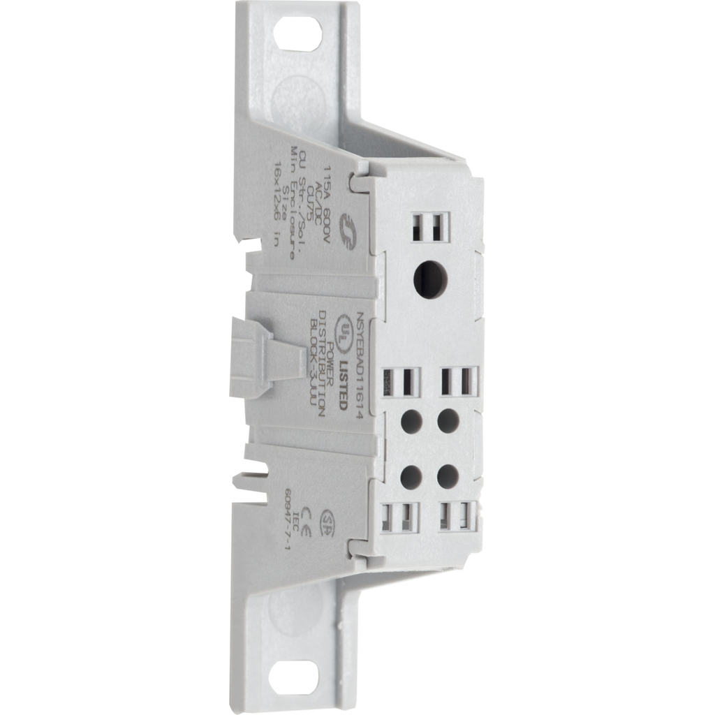 Mayer-DDS-Power distribution block, Linergy, enclosed, 115A CU, 600V, 1 line side lug, 4 load side lug, AL lug-1