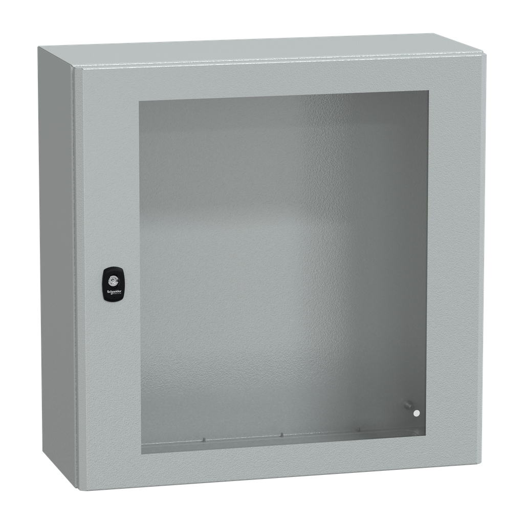 NSYS3D6625T – Wall mounted steel enclosure, PanelSeT S3D, transparent door, without mounting plate, 600x600x250mm, IP66, IK08