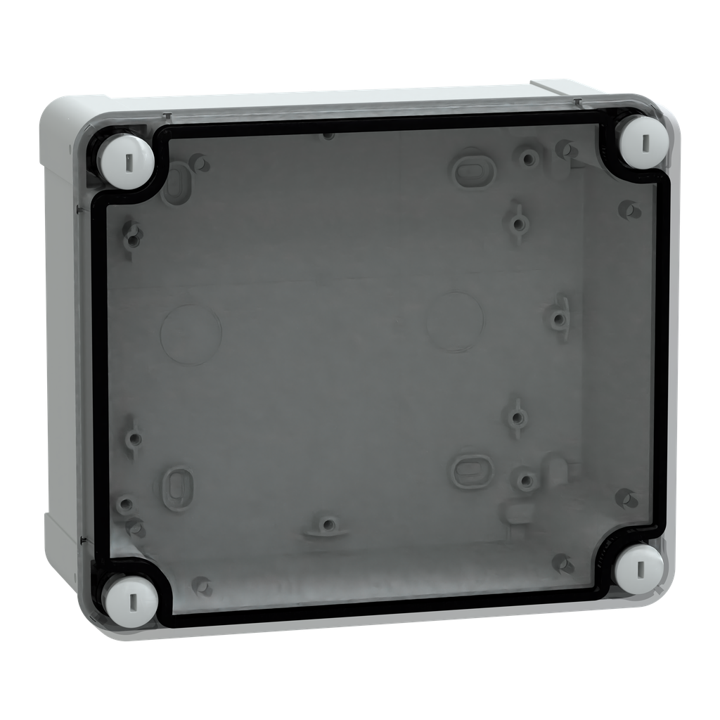 NSYTBS19168T – ABS box IP66 IK07 RAL7035 Int.H175W150D80 Ext.H193W164D87 Transp.cover H20