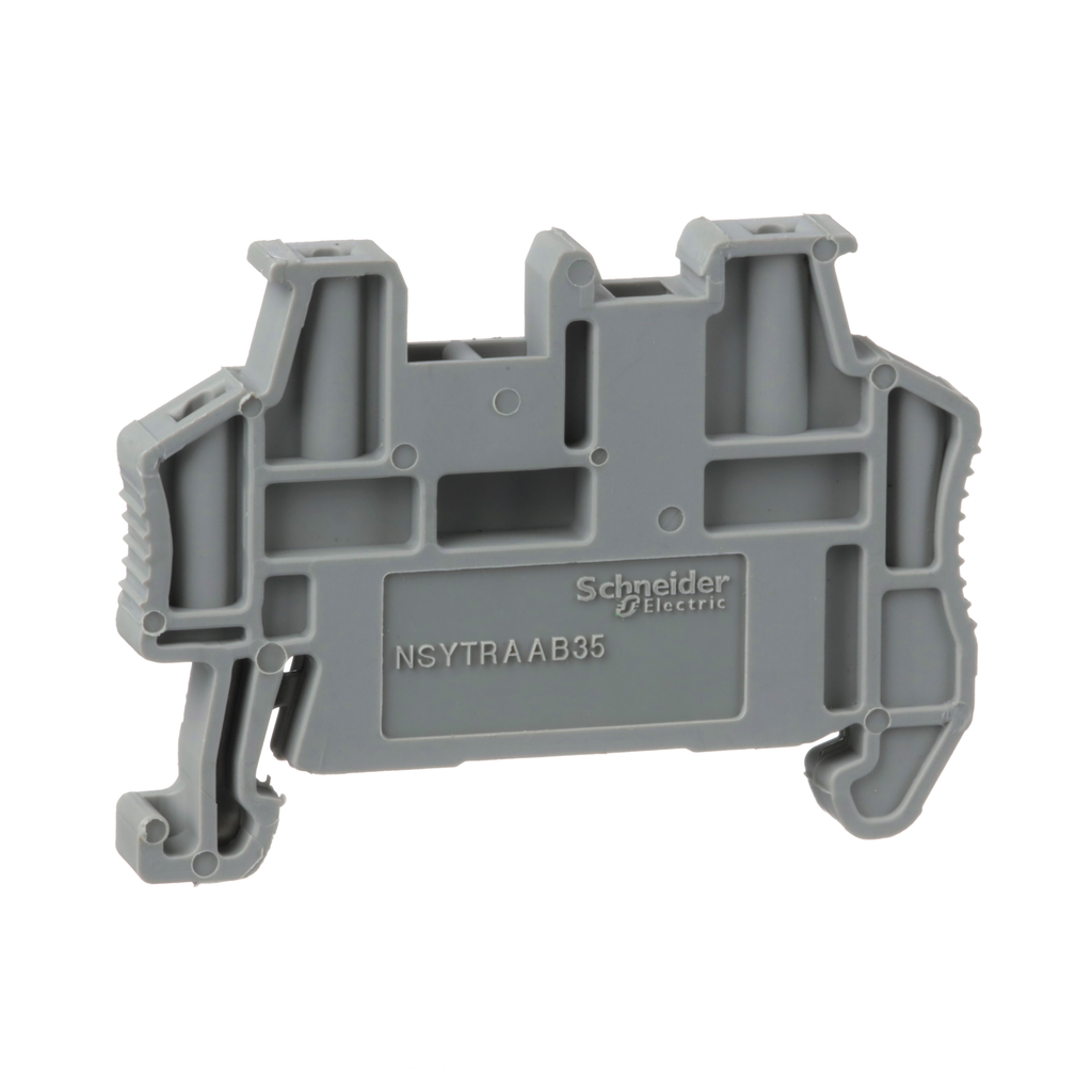 NSYTRAAB35 – Linergy terminal blocks, end bracket, snap on, for 35 mm DIN rail, 5.2 mm wide, markable