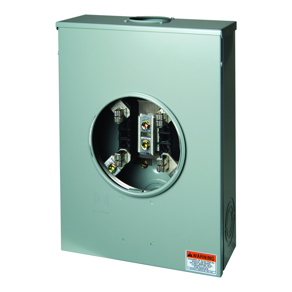 URTRS213B – Meter socket, ringed, 1 phase, 3 wire, 4 jaws, Series A, no bypass, no jaw release