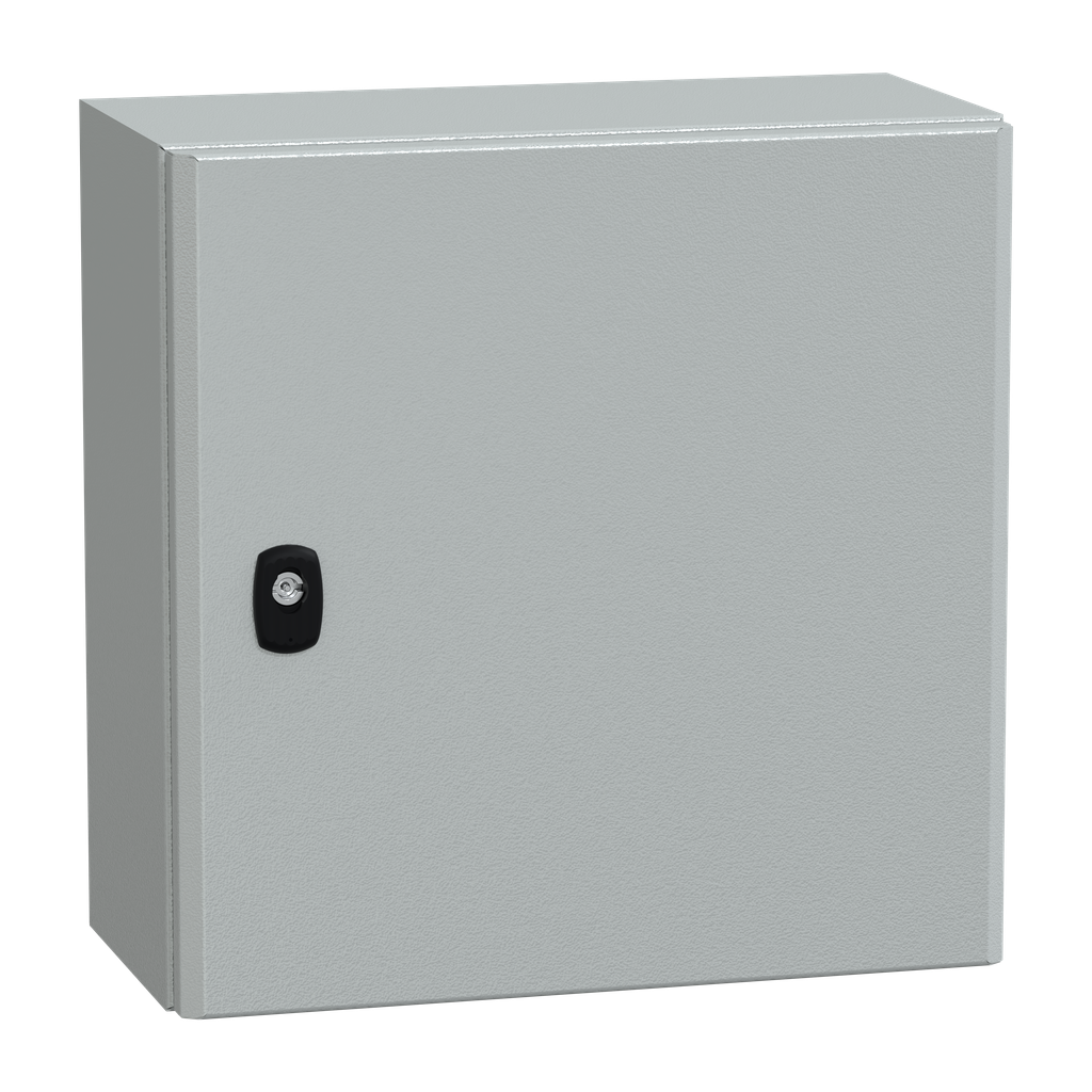 NSYS3D4420P – Wall mounted steel enclosure, PanelSeT S3D, plain door, with mounting plate, 400x400x200mm, IP66, IK10
