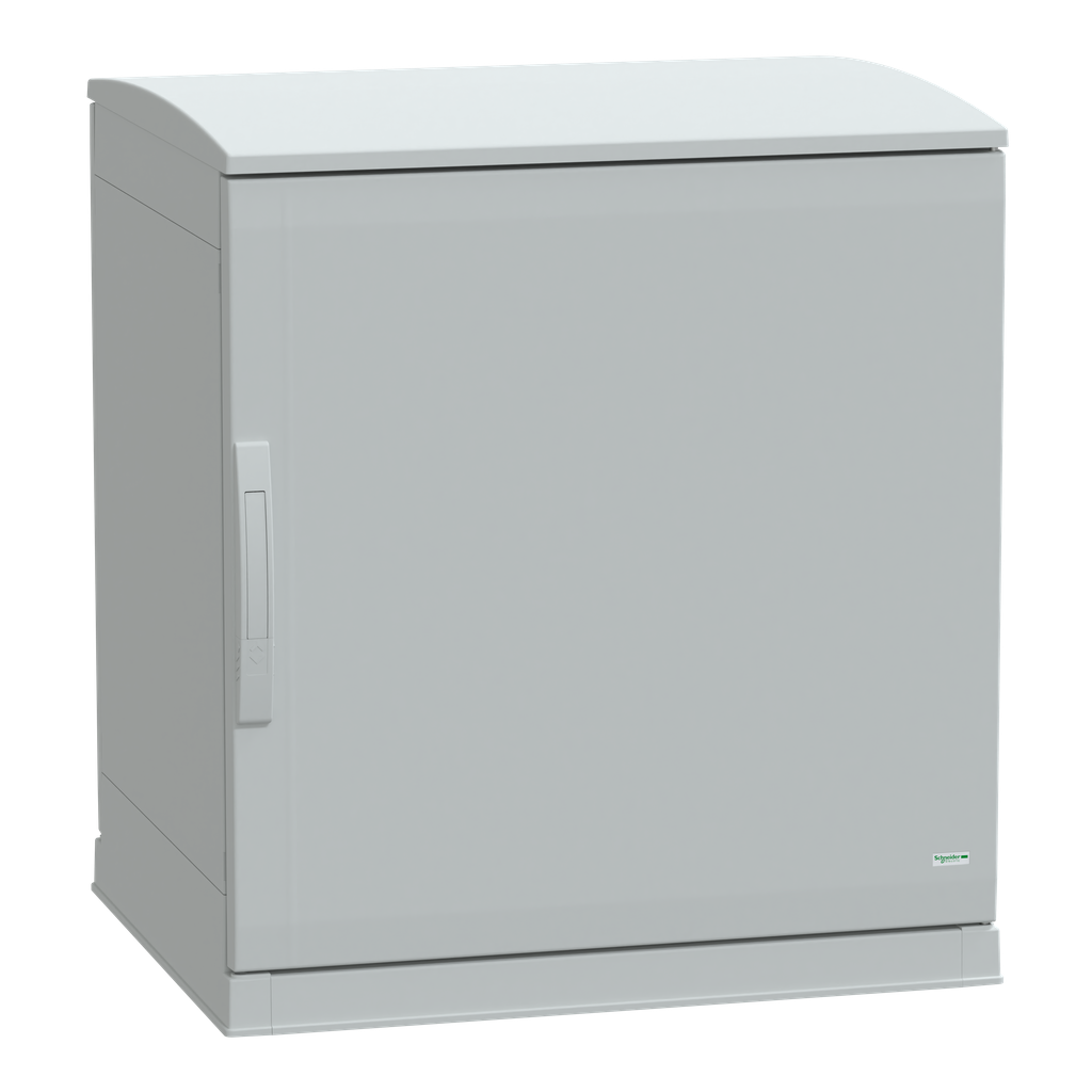 NSYPLAZT776G – Floor standing polyester enclosure, Thalassa PLA, open bottom, ventilated canopy, 750x750x620mm, IP44, IK10