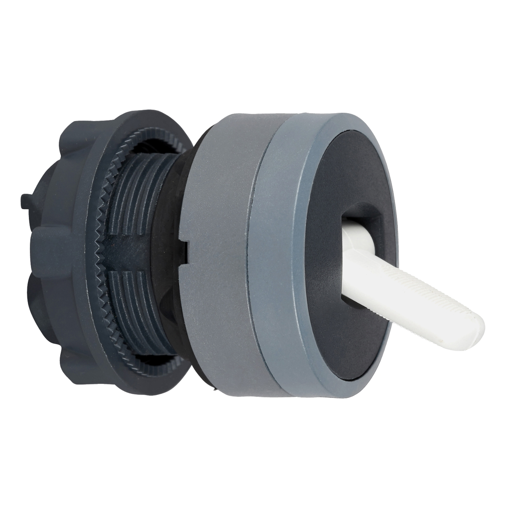 Mayer-DDS-Toggle switch head, Harmony XB5, plastic, black, 22mm, 2 positions, stay put, grey bezel-1