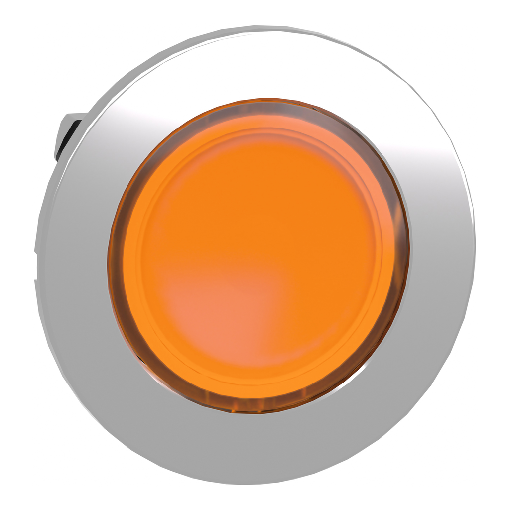 ZB4FW353 – Head for illuminated push button, Harmony XB4, metal, orange flush, 30mm, spring return, universal LED, unmarked