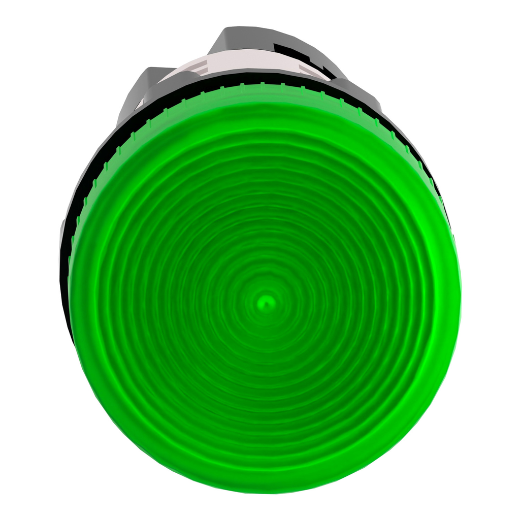 Mayer-DDS-Monolithic pilot light, Harmony XB7, plastic, green, 22mm, plain lens for BA9s bulb, lt 250V-2