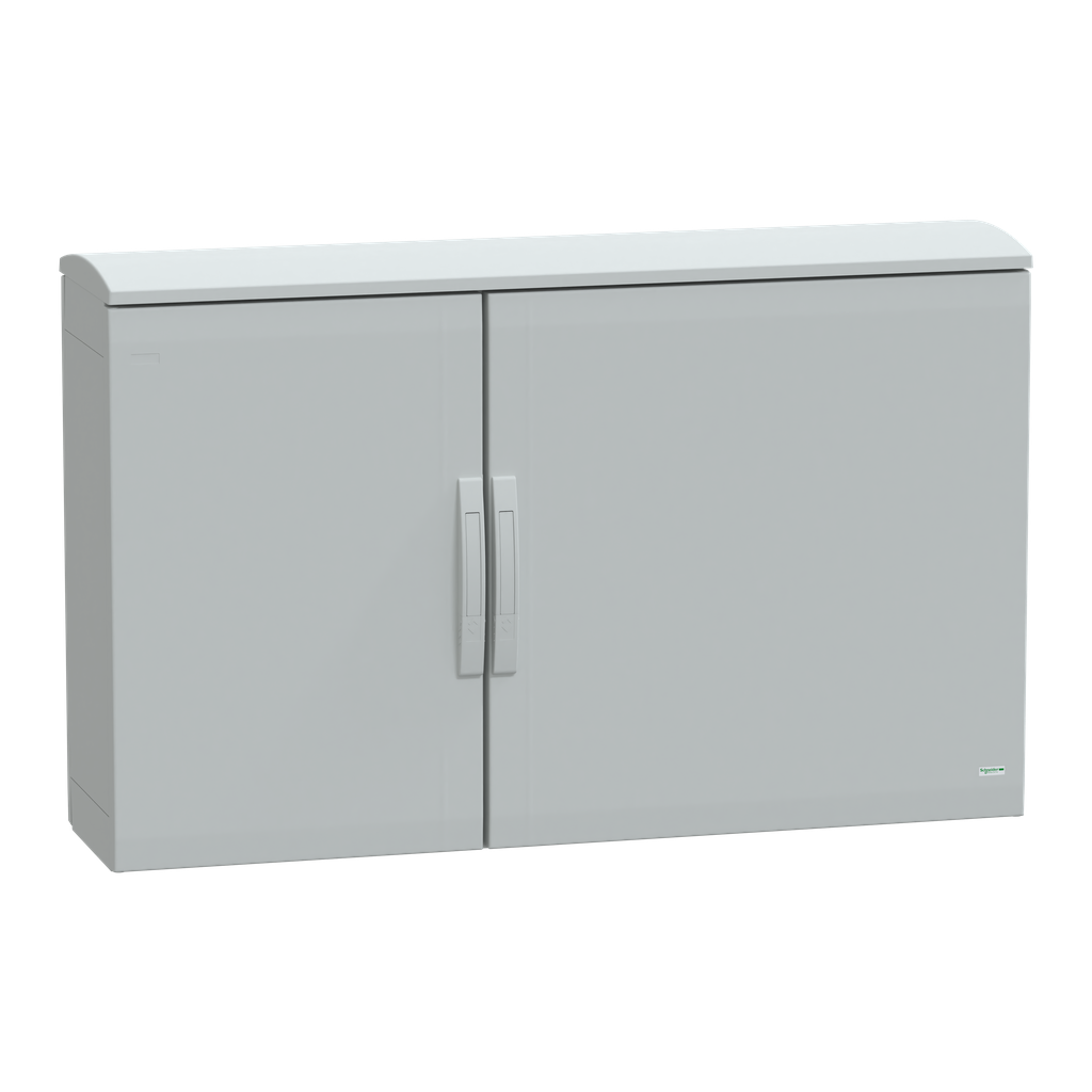 NSYPLAT7123G – Floor standing polyester enclosure, Thalassa PLA, plain door, ventilated canopy, 750x1250x320mm, IP44, IK10