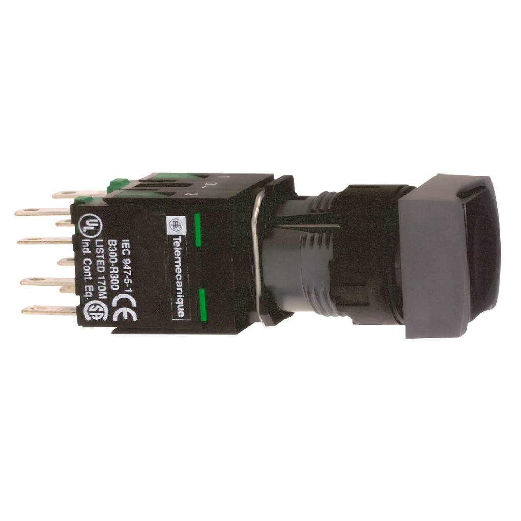Mayer-DDS-Complete push button, Harmony XB6, black square flush pushbutton, 16mm, spring return, 1NO, unmarked-1