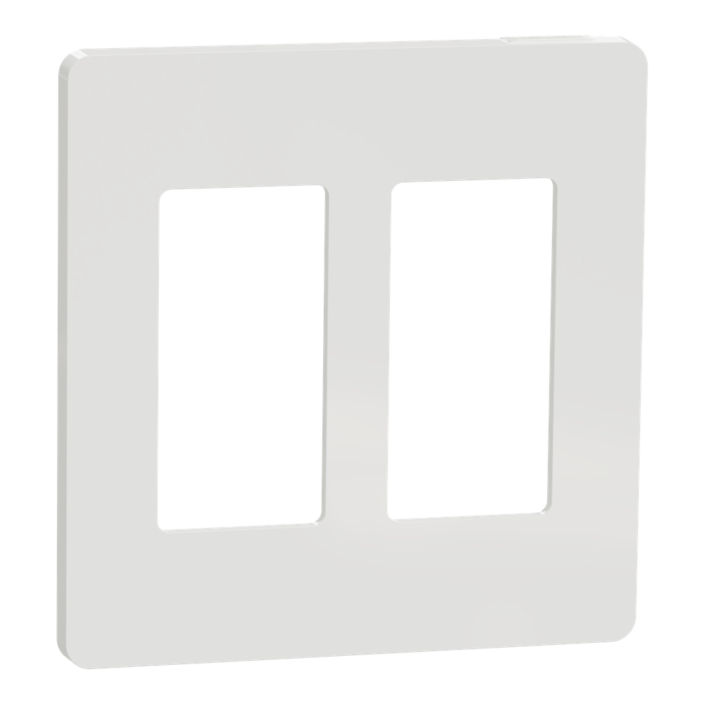 SQWP141002WH – Cover frame, X Series, 2 gangs, screwless, white, matte finish