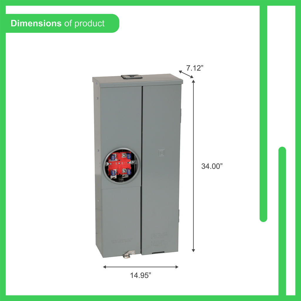 Mayer-DDS-Meter mains, Homeline, CSED, ringed socket, 200A, surface mount, maximum 8 spaces, 16 circuits, no bypass-2
