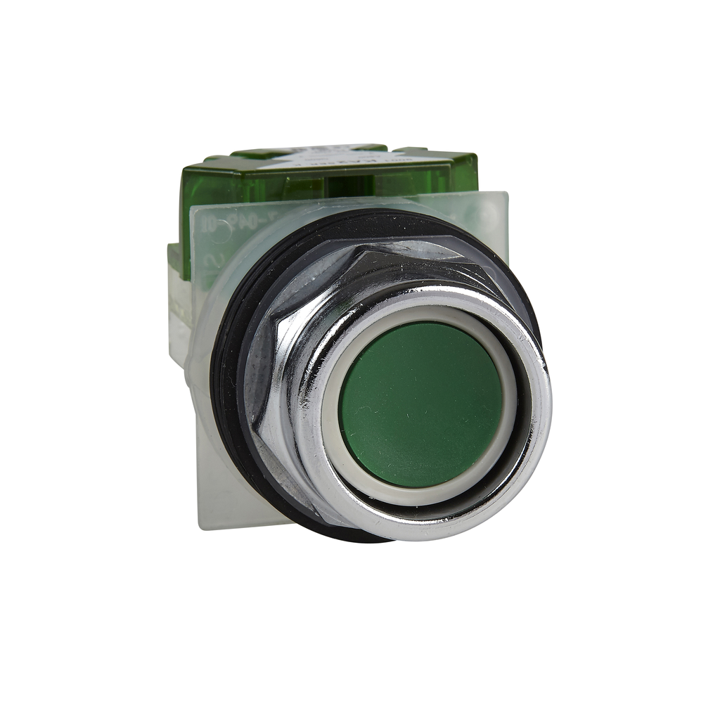 9001KR2GH5 – Push-button, Harmony 9001K, metal, recessed, green, 30mm, spring return, 1 NO