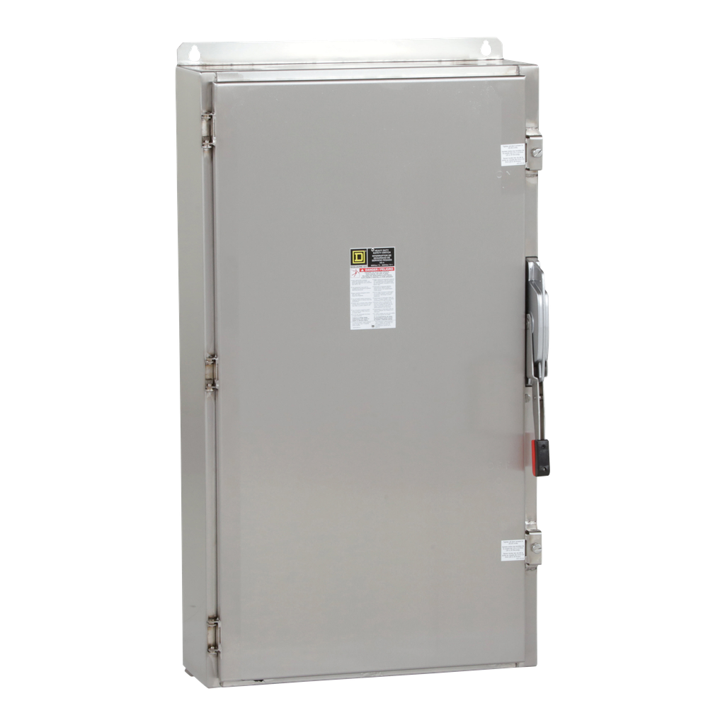 HU365DS – Safety switch, heavy duty, non fusible, 400A, 3 wire, 3 pole, 350HP, 600V AC/DC, NEMA 4, 4X, 5, 304 stainless steel