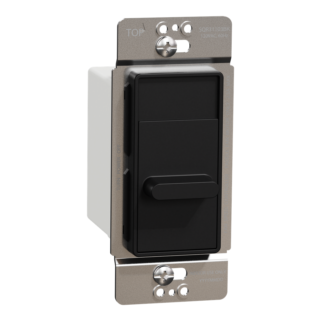 SQR31103BK – Fan speed controller, X Series, slide, single pole, 1 way, black, matte finish