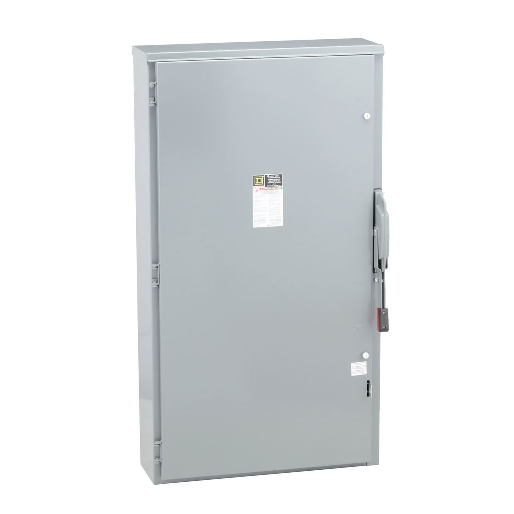 H225NR – Safety switch, heavy duty, fusible, 400A, 3 wire, 2 pole, 1 neutral, 125hp, 240VAC/250VDC, NEMA 3R