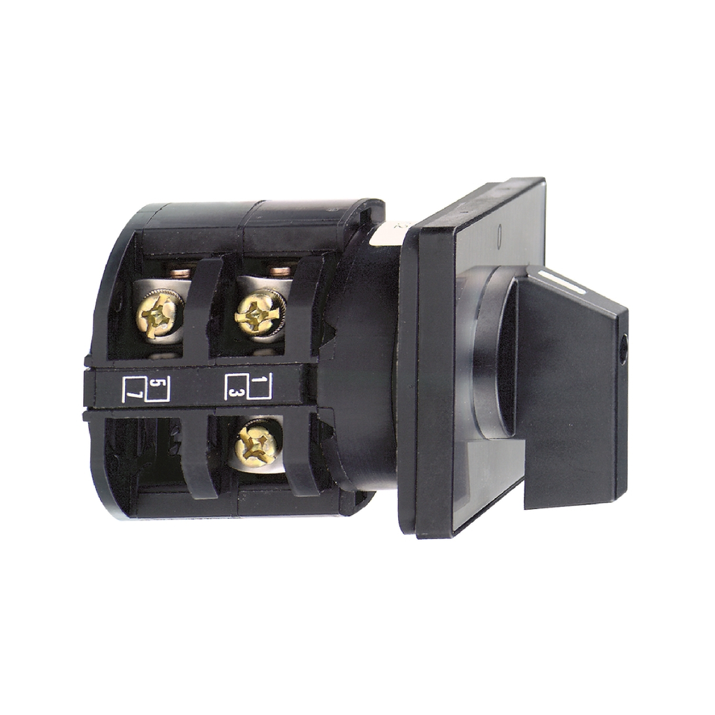 Mayer-DDS-Cam changeover switch, Harmony K, front mounting, plastic, 4 poles, 30 degree, 32A, 64x64mm, marked 1/2-1