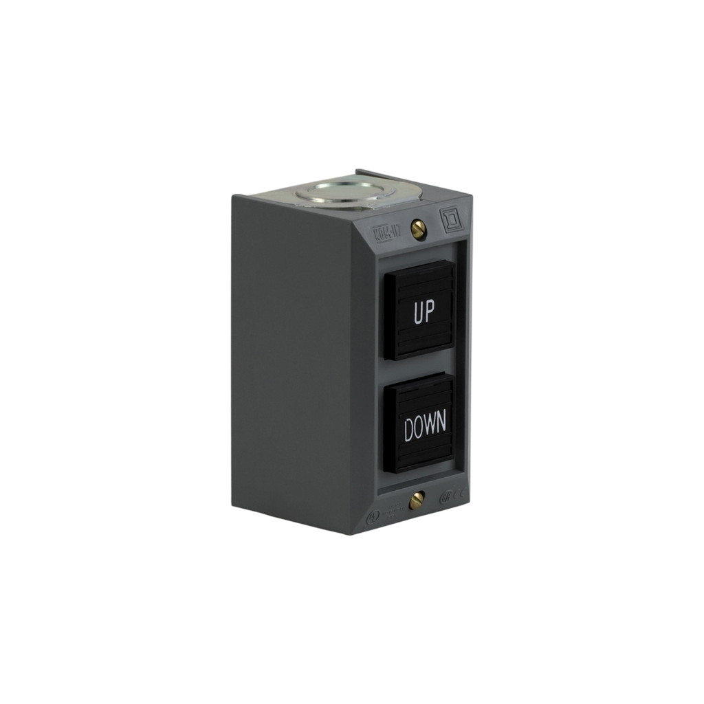 9001BG208 – Complete control station, Harmony 9001B, 2 push buttons UP-DOWN, 5A, 600V AC, 2NO, NEMA 1
