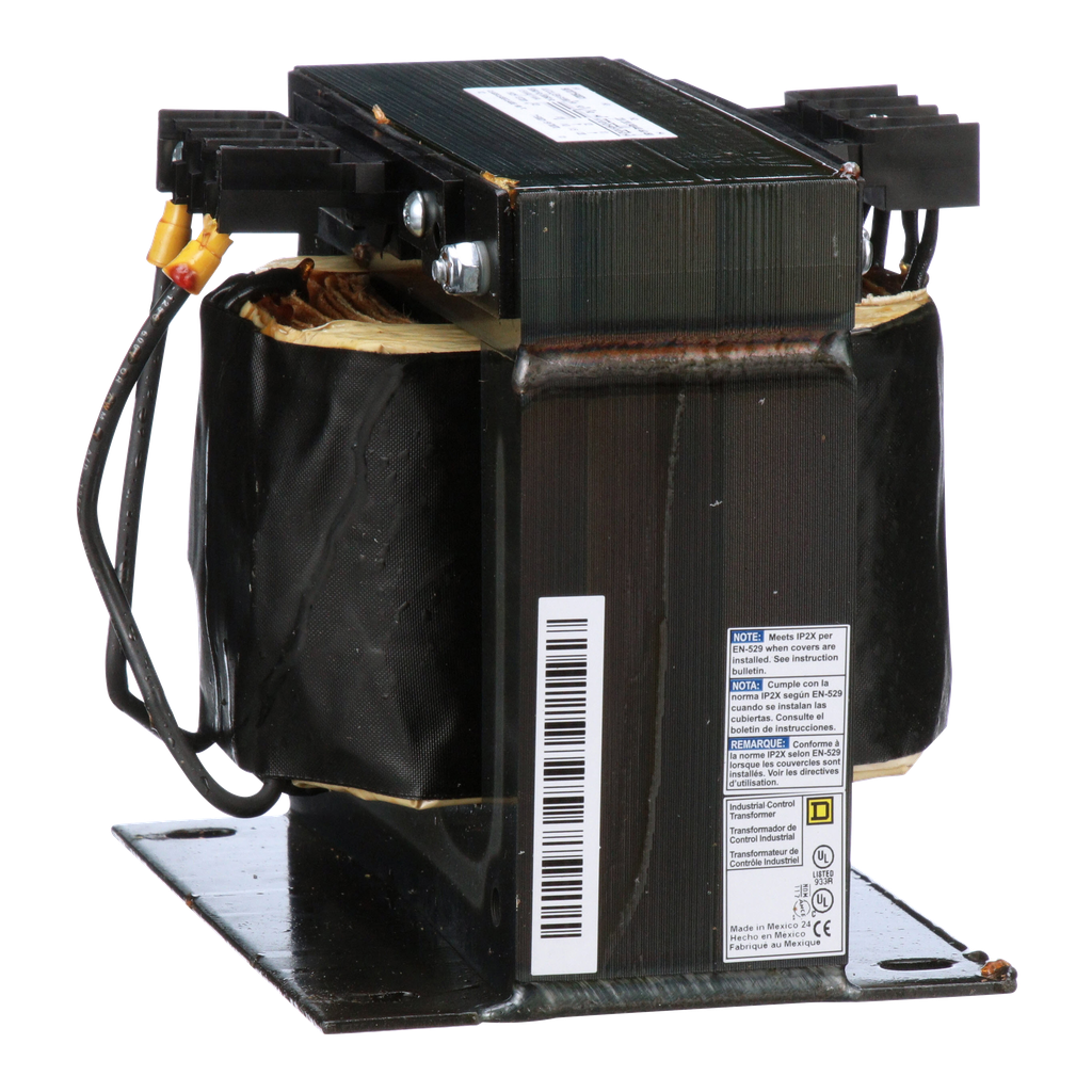 9070T1500D1 – Transformer, Type T, industrial control, 1500VA, 1 phase, 240x480V primary, 120V secondary, 115C rise