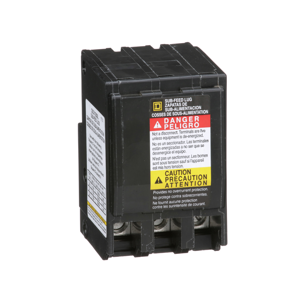 QO3125SL – Mini circuit breaker accessory, QO, lug kit, 125A, 3 pole, 3 spaces, subfeed