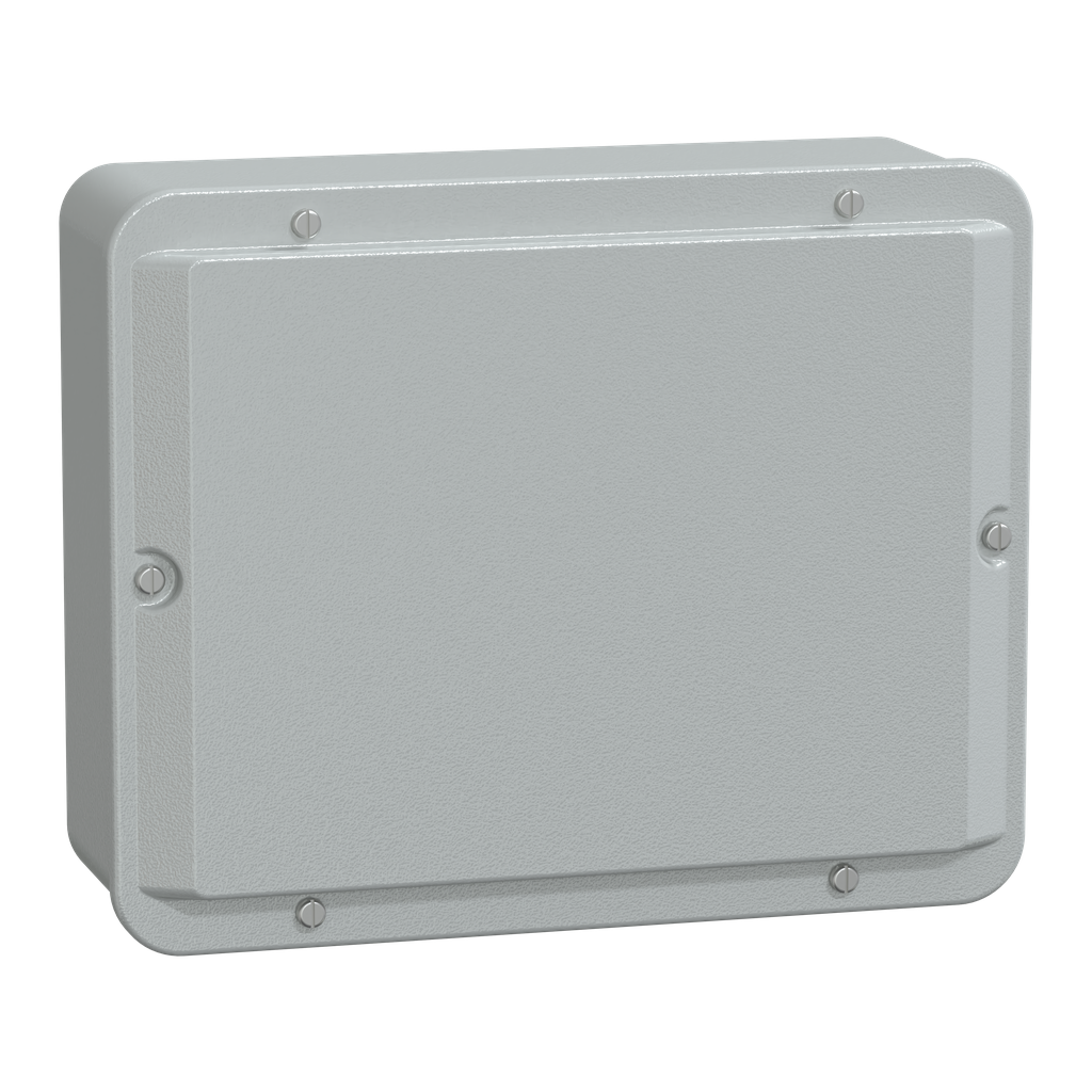 NSYDBN2520 – Metal industrial box – low plain cover – H256xW206xD93 – IP55 – grey RAL 7035