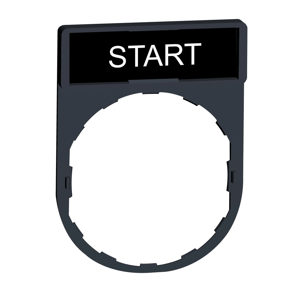 ZBY2303 – Harmony, 22mm Push Button, legend holder 30 x 40 mm, with legend 8 x 27 mm, marked START