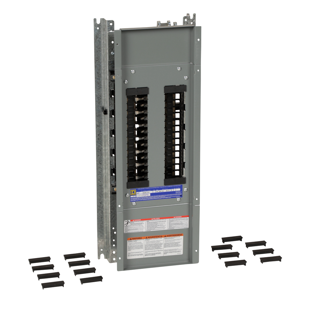 NQ30L1C14 – Panelboard interior, NQ, main lugs, 100A, Cu bus, 30 pole spaces, 1 phase, 3 wire, 240VAC, 48VDC, 14in W