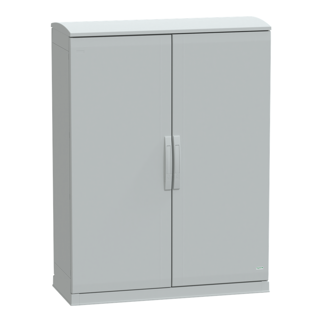 NSYPLAZT12104G – Floor standing polyester enclosure, Thalassa PLA, open bottom, ventilated canopy, 1250x1000x420mm, IP44, IK10
