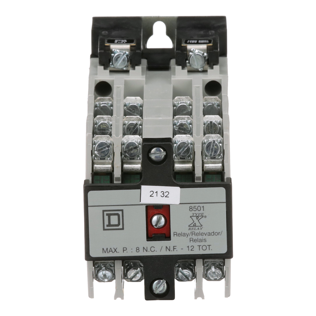 Mayer-DDS-Relay, Harmony 8501X, machine tool, coil, screw clamp terminals, 10A resistive at 600V AC, 110/120V AC 50/60Hz, 12NO-2