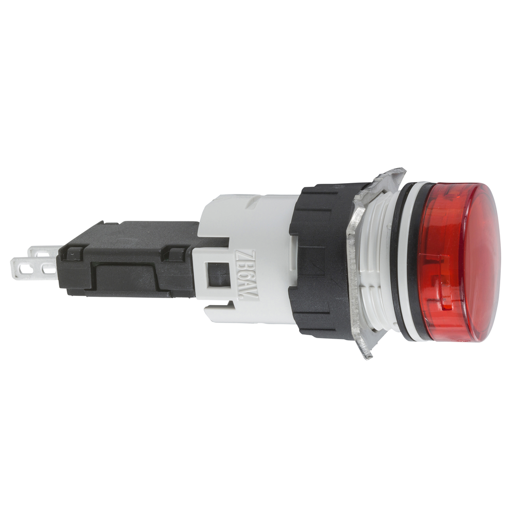 XB6AV4BB – Complete pilot light, Harmony XB6, round red, plastic, 16mm, integral LED 12…24V