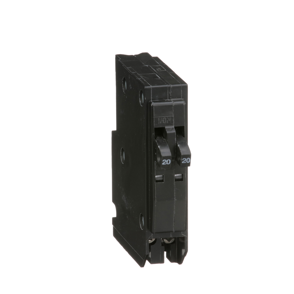 QOT2020 – Tandem mini circuit breaker, QO, 2 x 1 pole at 20A, 120/240VAC, 10kA, plug in