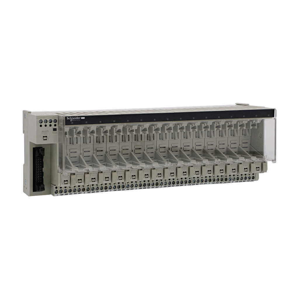ABE7P16T318 – sub-base for plug-in relay ABE7 – 16 channels – fuses – isolator – relay 12.5 mm