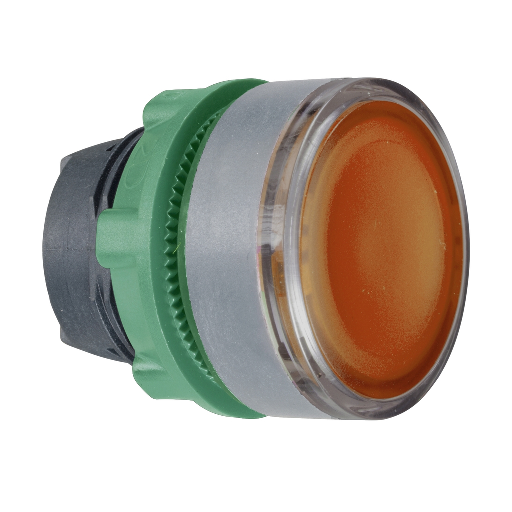 Mayer-DDS-Head for illuminated push button, Harmony XB5, grey bezel, orange flush, 22mm, universal LED, push-push-1