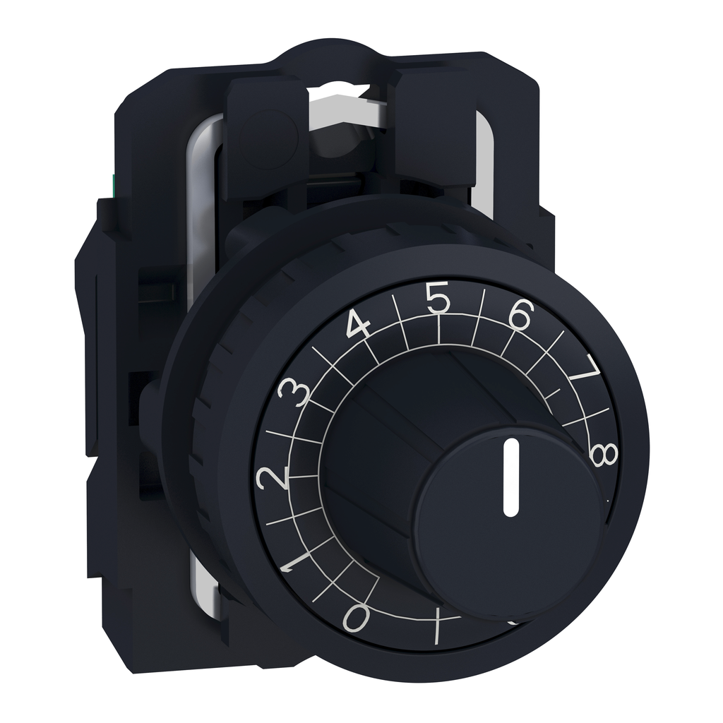 ZB5AD922 – Potentiometer head, Harmony XB5, plastic,black, 22mm, for use with 6.35mm shaft