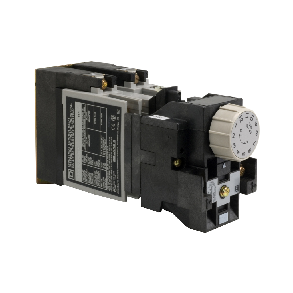 Mayer-DDS-NEMA Control Relay, Type X, timing, 1 minute off delay, 10A resistive at 600 VAC, 4 normally open, 120 VAC 60 Hz coil-1