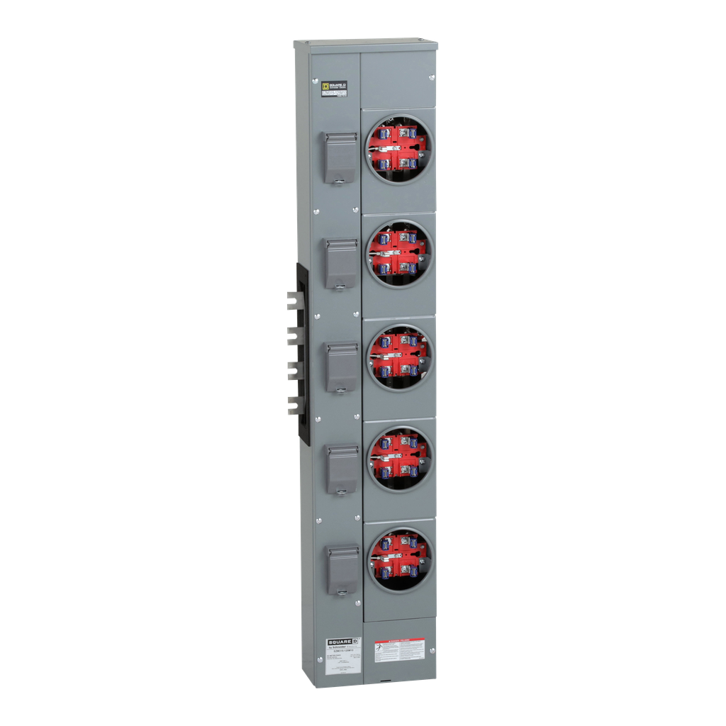 EZM315125M10 – Branch unit, EZ Meter-Pak, 125A, 5 x 5 jaw sockets, 208Y/120VAC, no bypass, ringed, 800A Al busbar, special