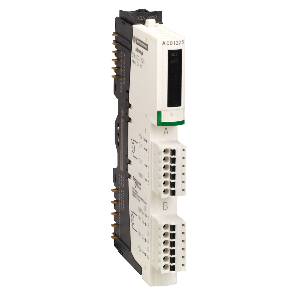 STBACO1225K – basic analog output kit, Modicon STB, 4 to 20mA, 2O, 10 bits