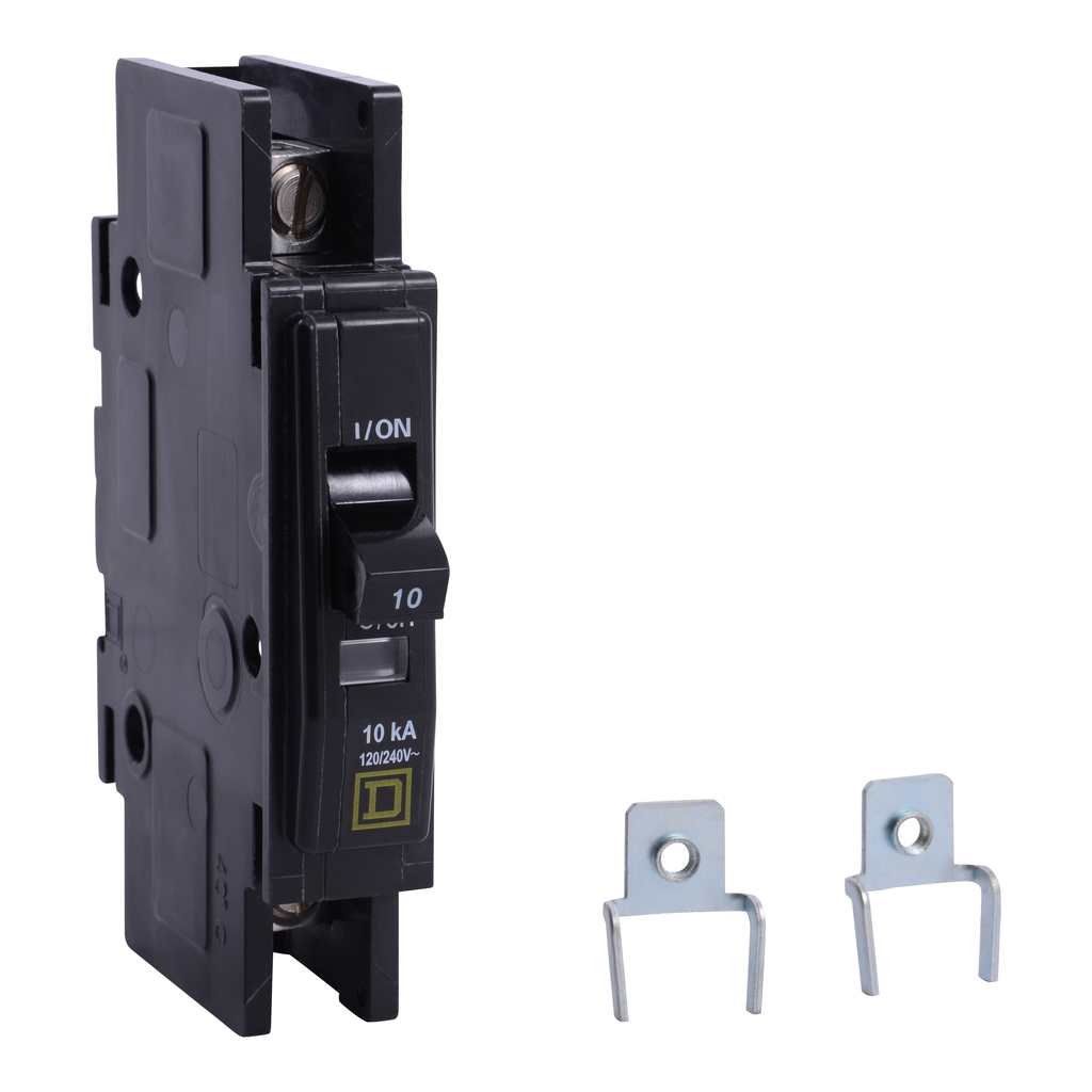 QOU1153100 – Mini circuit breaker, QOU, 15A, 1 pole, 120/240 VAC, 10kA, mounting foot