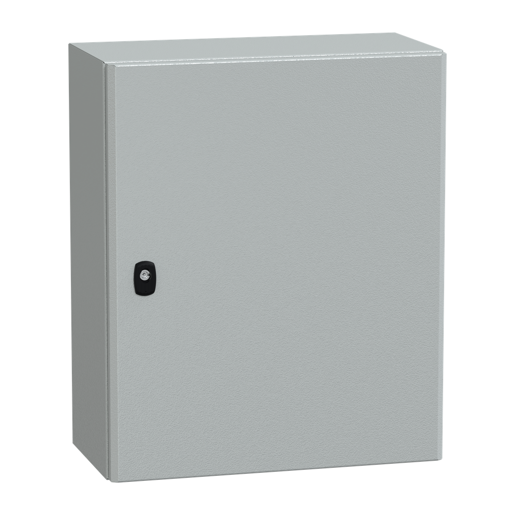 NSYS3D6525P – Wall mounted steel enclosure, PanelSeT S3D, plain door, with mounting plate, 600x500x250mm, IP66, IK10