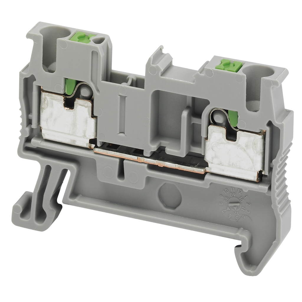 NSYTRP22 – Terminal block, Linergy TR, push-in type, feed through, 2 points, 2.5mm², grey, set of 50
