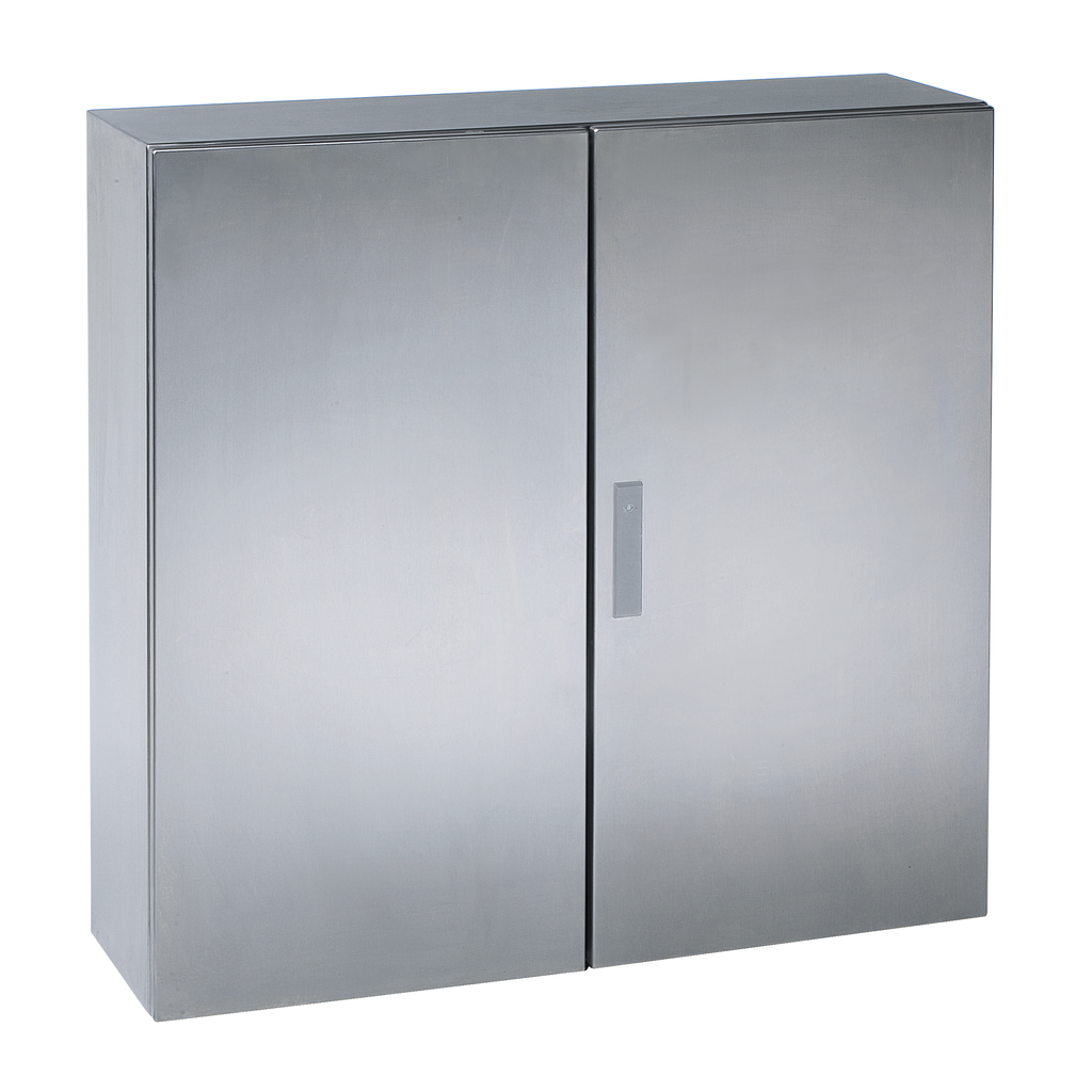 NSYS3X101030H – Wall mounted enclosure, Spacial S3X, stainless steel 316L,double plain door, 1000x1000x300mm, IP55