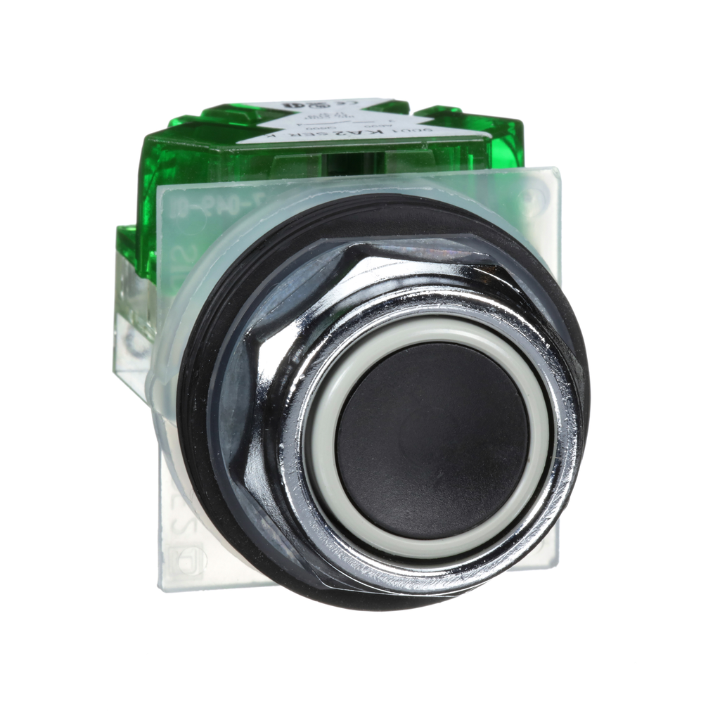 9001KR1BH5 – 30mm Push Button, Type K, push button, full guard, black, 1 NO