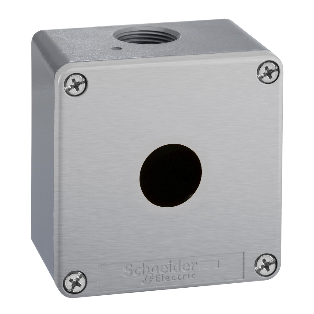 XAPG19501 – Die cast empty control station, Harmony XAP, XB2 SL, zinc alloy, grey, 1 cut out, 22mm, 80×80 x77mm